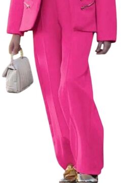 Kız Çocuk Blazer Ceket ve Zincir Detaylı Fuşya Tulum