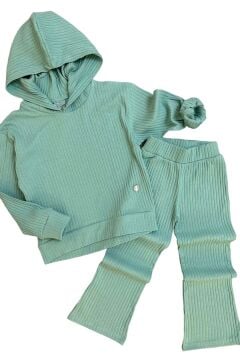 Kız Çocuk Kapüşonlu Sweatshirt Beli Lastikli Fitilli Caen Alt Üst Takım