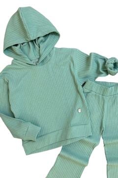 Kız Çocuk Kapüşonlu Sweatshirt Beli Lastikli Fitilli Caen Alt Üst Takım