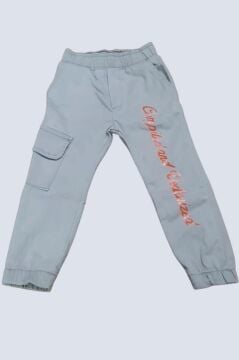 Erkek Çocuk Kaplan Detaylı T-shirt Sırt Baskılı Siyah Jean Ceket Kargo Cepli Alt Üst Takım