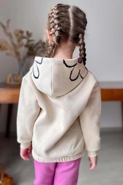 Kız Çocuk Pamuklu Kapüşonlu Üzeri Papatya Desenli Wonderful Yazılı Fuşya Eşofman Takım