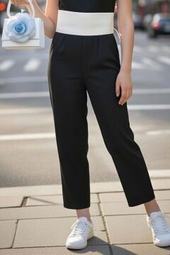 Kız Çocuk Beli Şerit ve Omuzunda Broş Detaylı Tek Omuz Siyah Tulum