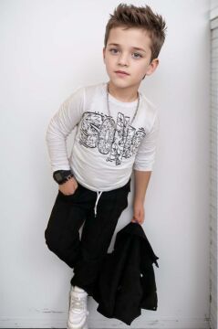 Erkek Çocuk Çıtçıtlı Süet Ceket ve Cımalı Siyah Eşofman Takım