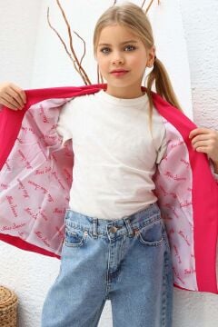 Kız Çocuk Bol Kesim Pantolon ve Blazer Ceket Pembe Alt Üst Takım
