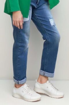 Kız Çocuk Üzeri Harf Pulpayet Tişört ve Jean Yeşil Blazer Ceket Alt Üst Takım