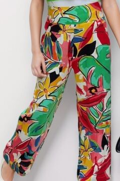 Kız Çocuk Kısa Kollu Blazer Ceketli Yaprak Desenli Yeşil Alt Üst Takım 4-14 Yaş