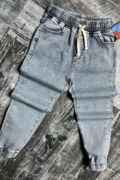 Erkek Çocuk Beli Lastikli İp Detaylı Jogger Kot Pantolon