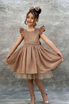 Kız Çocuk Parıldayan Bakır Elbise