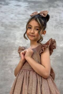 Kız Çocuk Parıldayan Bakır Elbise