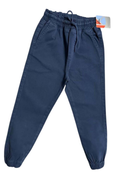 Erkek Çocuk Beli Lastikli İp Detaylı Gabardin Jogger Lacivert Kot Pantolon