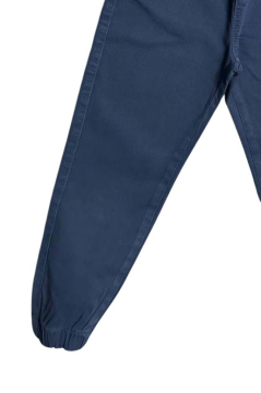 Erkek Çocuk Beli Lastikli İp Detaylı Gabardin Jogger Lacivert Kot Pantolon