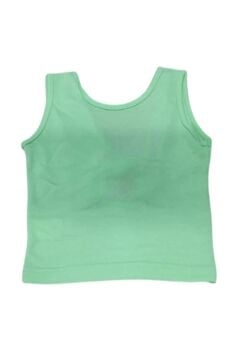 Kız Çocuk Bisiklet Yaka Askılı Sırtı Açık Bağlama Detaylı Fitilli Yeşil Bluz