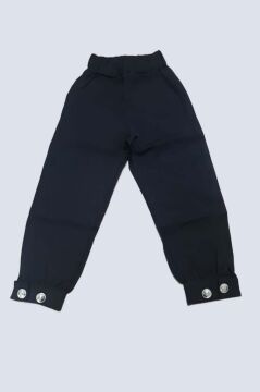 Erkek Çocuk Bisiklet Yaka Bluz ve Gümüş Düğme Detaylı Siyah Ceket Alt Üst Takım