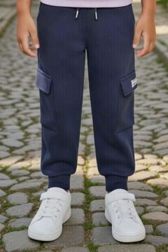 Kız Çocuk Göğsünde Brooklyn Yazı Baskılı ve Kanguru Cepli 3 İplik Lila Eşofman Takım