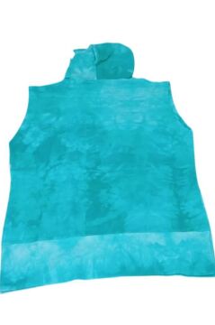 Kız Çocuk Kapüşonlu Kolsuz Since Yazı Baskılı İpli Turkuaz Sweat