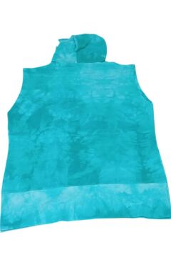 Kız Çocuk Kapüşonlu Kolsuz Since Yazı Baskılı İpli Turkuaz Sweat