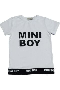 Erkek Çocuk Mini Boy Yazı ve Şerit Detaylı T-shirt Kolsuz Siyah Yelek Eşofman Takım