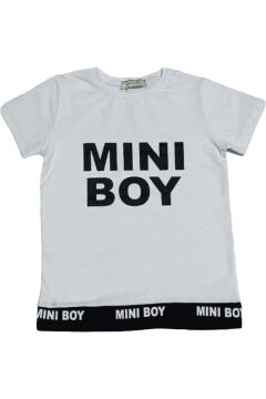Erkek Çocuk Mini Boy Yazı ve Şerit Detaylı T-shirt Kolsuz Siyah Yelek Eşofman Takım