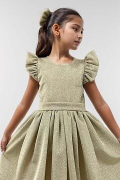 Kız Çocuk Parıldayan Gold Elbise