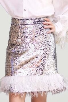 Kız Çocuk Kol Uçları ve Etek Uçu Kırçıllı Pulpaytet Detaylı Gümüş Etekli Takım