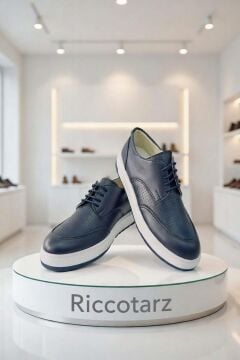 Erkek Çocuk Hava Alan Rahat Taban Bağcıklı Lacivert Ayakkabı