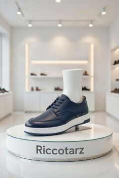 Erkek Çocuk Hava Alan Rahat Taban Bağcıklı Lacivert Ayakkabı