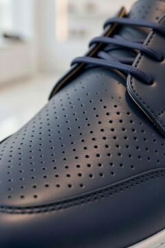 Erkek Çocuk Hava Alan Rahat Taban Bağcıklı Lacivert Ayakkabı