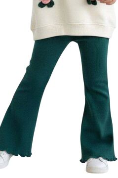 Kız Çocuk Üzeri Gül Figürlü 3 İplik Krem Kazak Bol Kesim Skuba Kumaş Alt Üst Takım