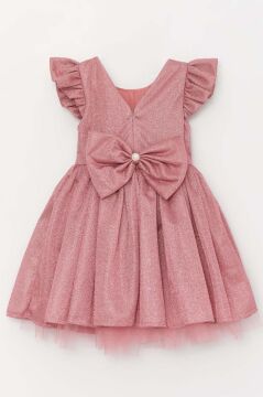 Kız Çocuk Parıldayan Pembe Elbise