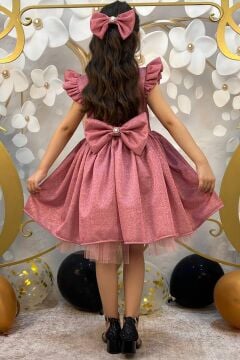 Kız Çocuk Parıldayan Pembe Elbise