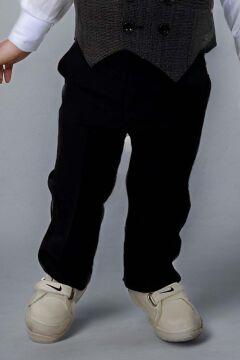 Erkek Bebek Takım Elbise Gri Yelekli Alt Üst Takım