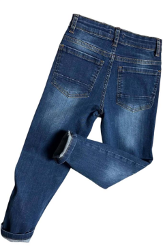 Erkek Çocuk Çift Cepli Likralı Gabardin Mavi Jean Pantolon