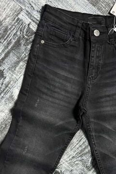 Erkek Çocuk Çift Cepli Likralı Gabardin Siyah Jean Pantolon