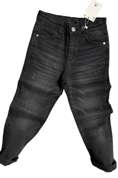 Erkek Çocuk Çift Cepli Likralı Gabardin Siyah Jean Pantolon
