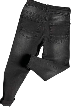 Erkek Çocuk Çift Cepli Likralı Gabardin Siyah Jean Pantolon