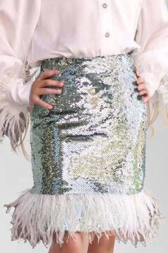 Kız Çocuk Kol Uçları ve Etek Uçu Kırçıllı Pulpaytet Detaylı Su Yeşil Etekli Takım