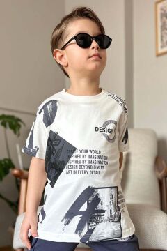 Erkek Çocuk Kargo Cepli ve Design Baskılı Siyah Eşofman Takım